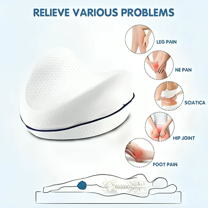Orthopädisches Beinkissen | Ergonomisches Seitenschläferkissen | Memory Foam | Druckentlastend & Waschbarer Bezug