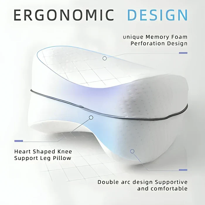 Orthopädisches Beinkissen | Ergonomisches Seitenschläferkissen | Memory Foam | Druckentlastend & Waschbarer Bezug