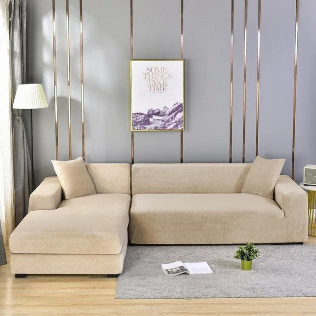 SamtSchild™ Elastischer Sofabezug aus Samt