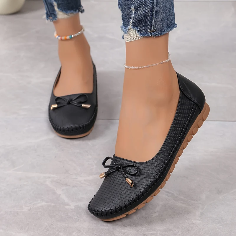 Velurette™ – Elegante Damen Loafer mit Schleifen-Design