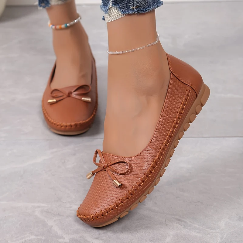 Velurette™ – Elegante Damen Loafer mit Schleifen-Design