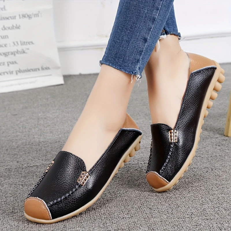 UrbanSleek™ – Elegante Damen Loafer mit Farbkontrast & Komfort-Sohle
