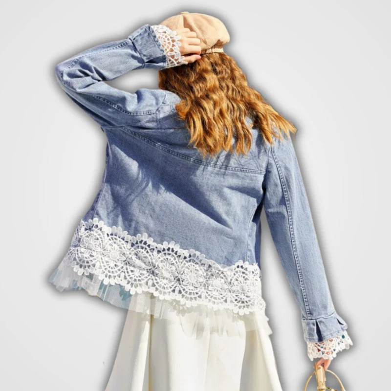 Greta | Spitze Jeansjacke