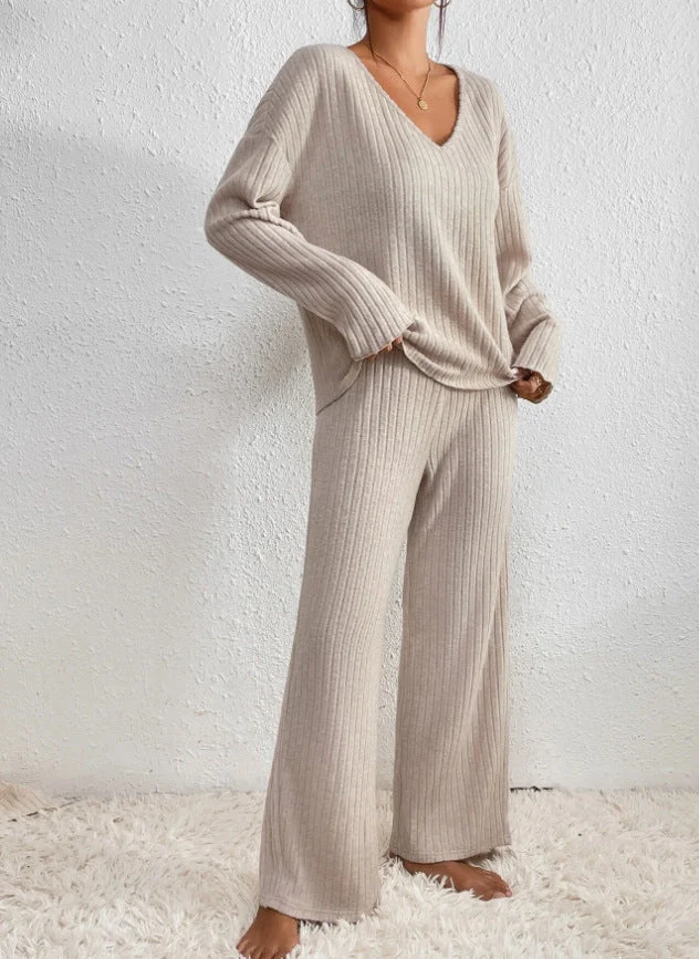 Daphne | Stilvolles geripptes Design Zweiteiliges Set für Damen