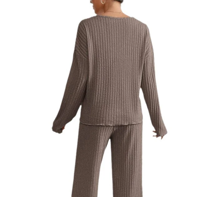 Daphne | Stilvolles geripptes Design Zweiteiliges Set für Damen