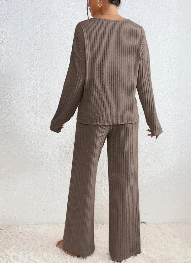 Daphne | Stilvolles geripptes Design Zweiteiliges Set für Damen