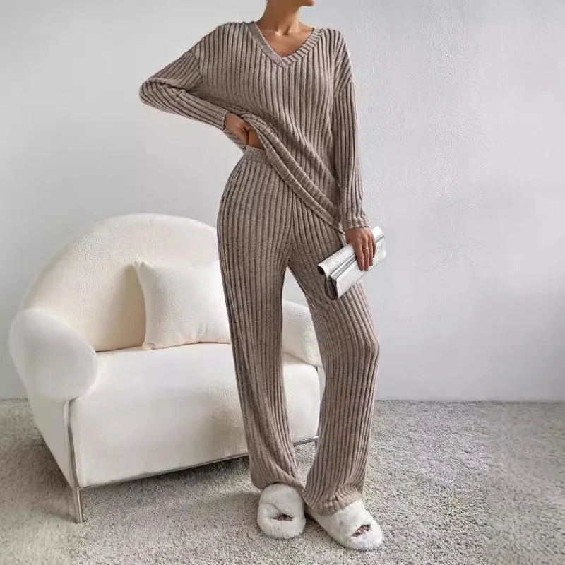 Daphne | Stilvolles geripptes Design Zweiteiliges Set für Damen