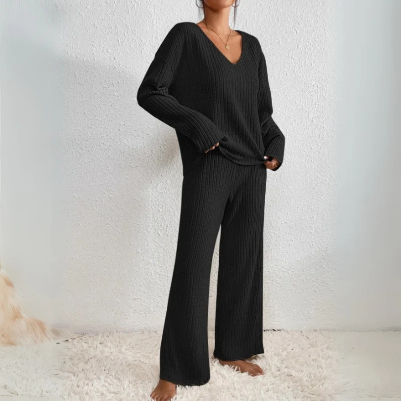 Daphne | Stilvolles geripptes Design Zweiteiliges Set für Damen