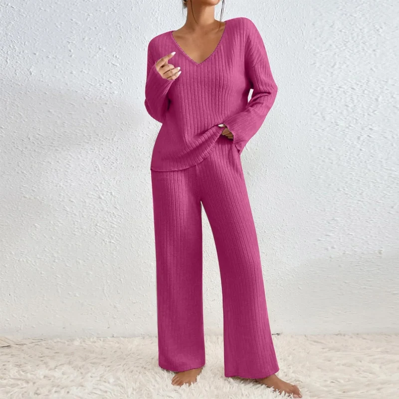 Daphne | Stilvolles geripptes Design Zweiteiliges Set für Damen