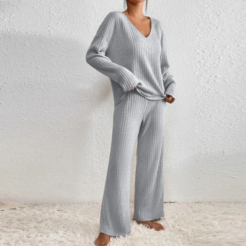 Daphne | Stilvolles geripptes Design Zweiteiliges Set für Damen