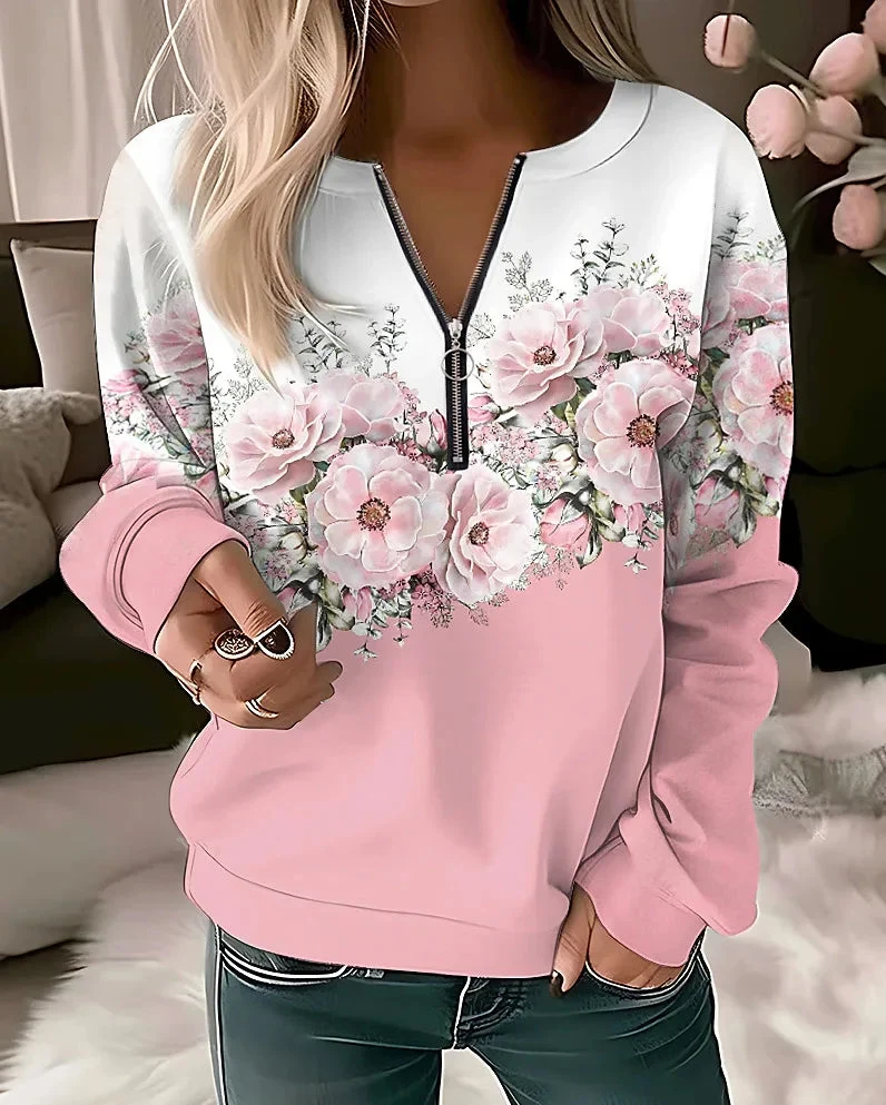 Marie | Damen Pullover mit Blumenmuster
