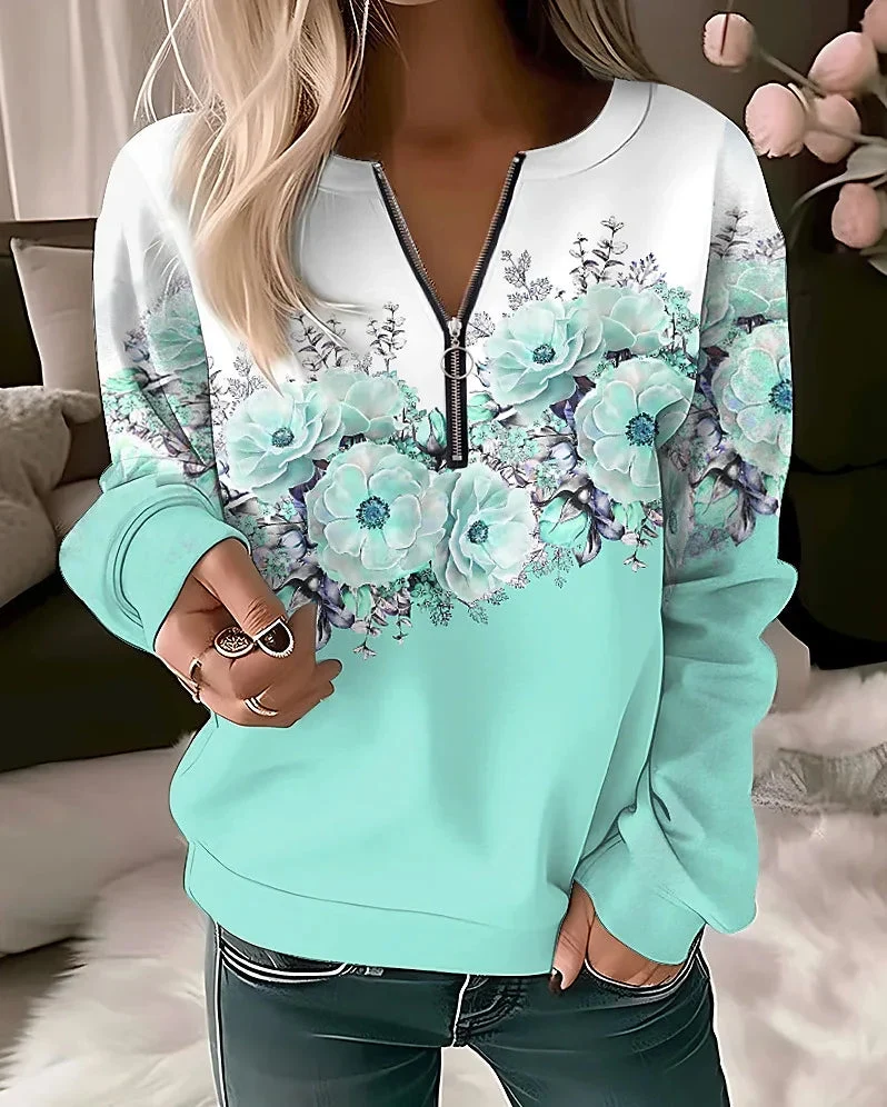 Marie | Damen Pullover mit Blumenmuster