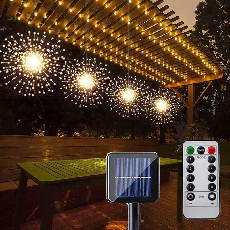 Solar Gartenlichter mit 8 Leuchtmodi | Wasserdichte LED Außenbeleuchtung für Terrasse & Garten | 4 Stück