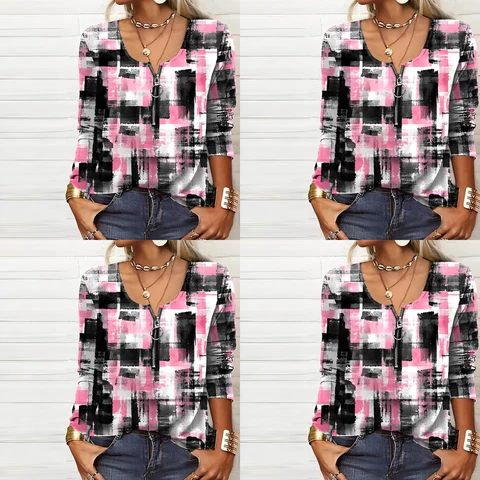 Nordic | Modern Print Stilvolle Damenbluse