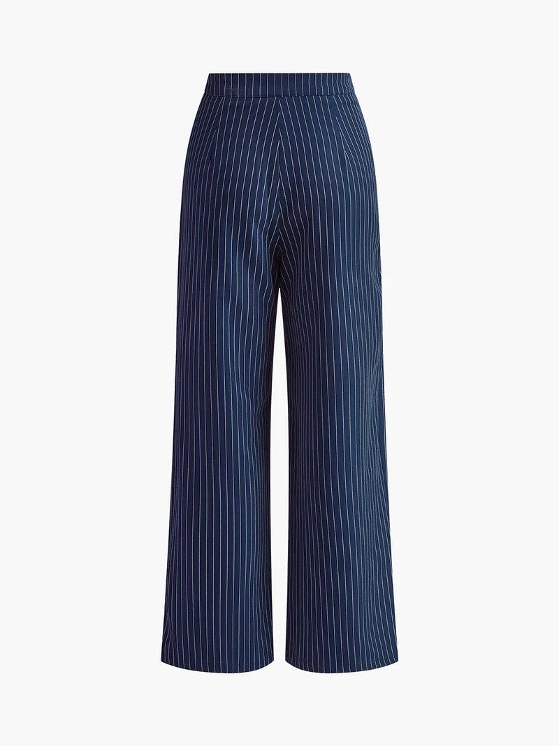 Isalie | Chic Nadelstreifen Plissee Design Damenhosen