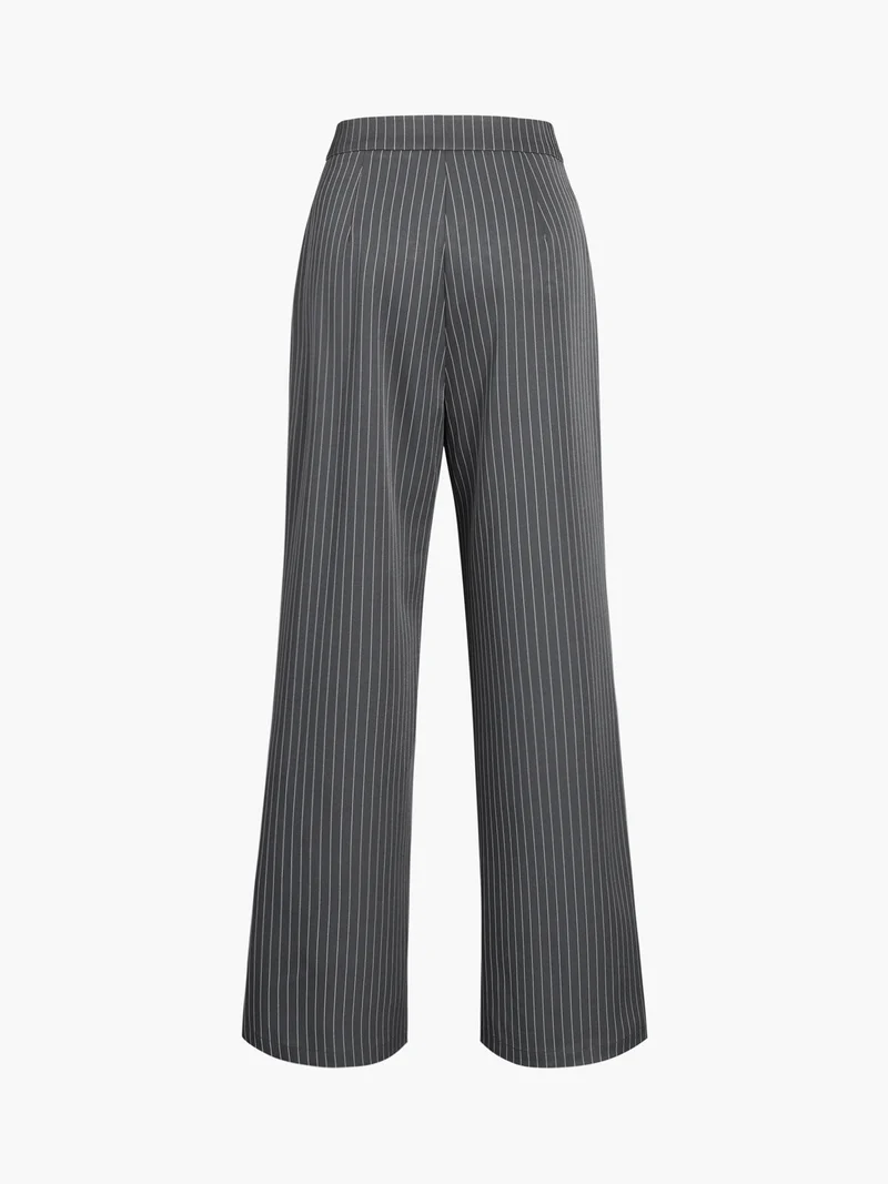 Isalie | Chic Nadelstreifen Plissee Design Damenhosen