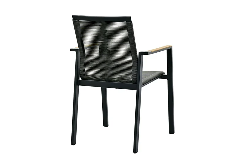 Zeo Living Stapelsessel DL 77 Rope mit Teakarmlehne