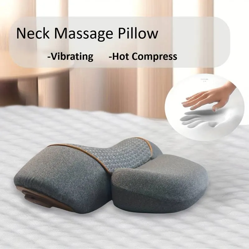 VibraKissen Massagekissen | Sanfte Vibration & Wärmefunktion | Ergonomisch & USB-Aufladbar | Für Nacken & Schultern