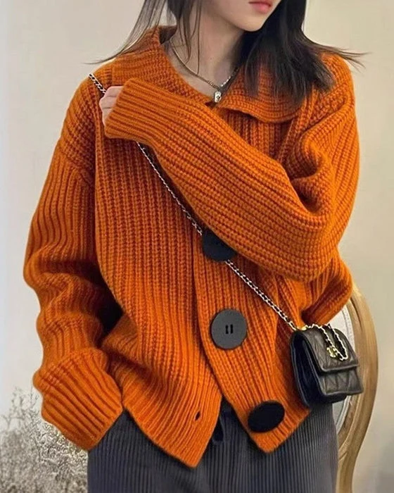 Sibylle | Strickjacke mit großen Knöpfen
