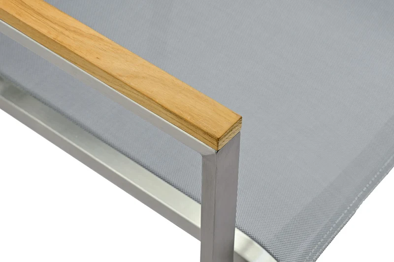Zeo Living Sessel "Vito" HL Edelstahl/Textilen silber