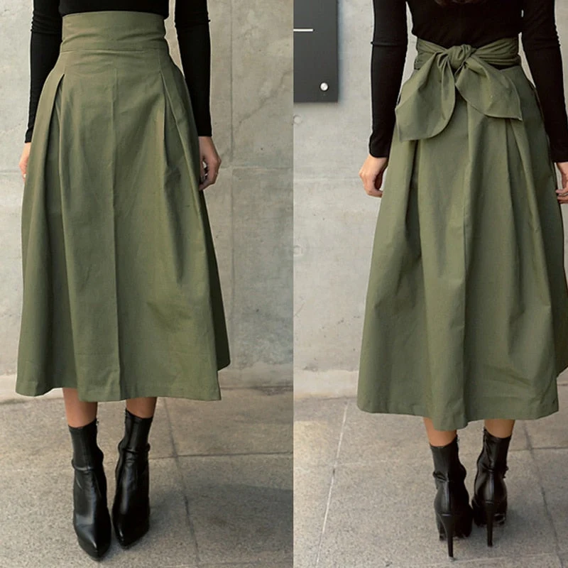 Hoch Taillierter Rock Für Damen | Midi