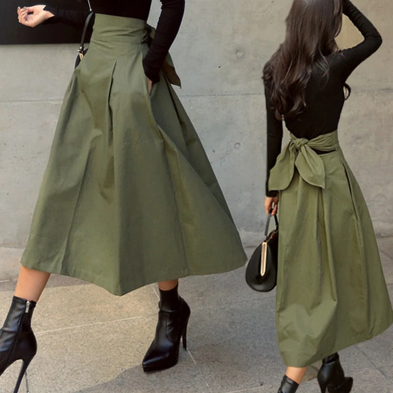Hoch Taillierter Rock Für Damen | Midi