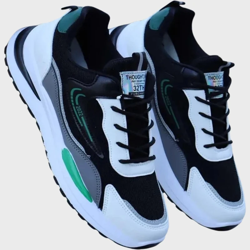 NetzRunner™ | Limited Edition Black White Green Mesh Sports Shoes