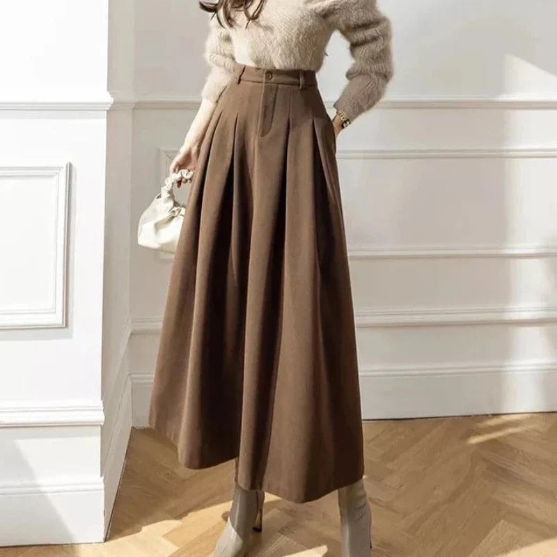 Faltenrock Mit Hoher Taille Für Damen | Lässig