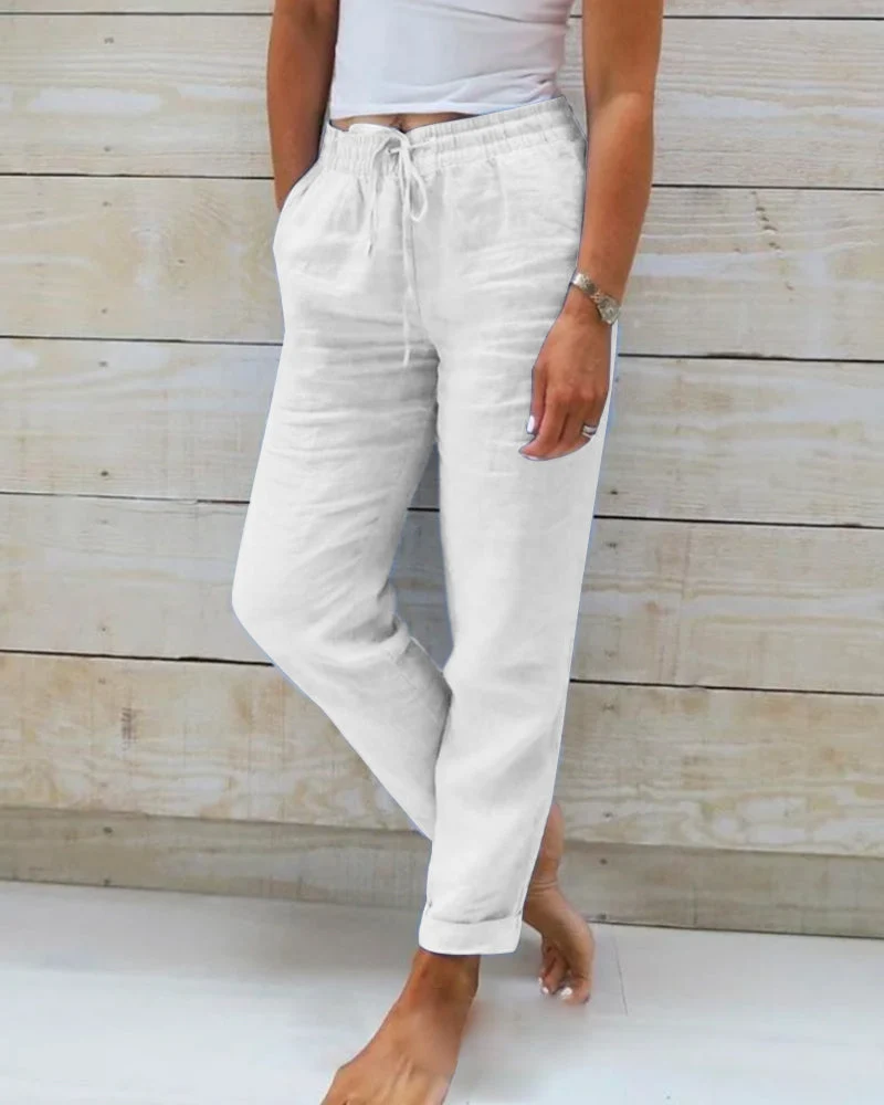 Damen Freizeithose Mit Kordelzug | Cropped