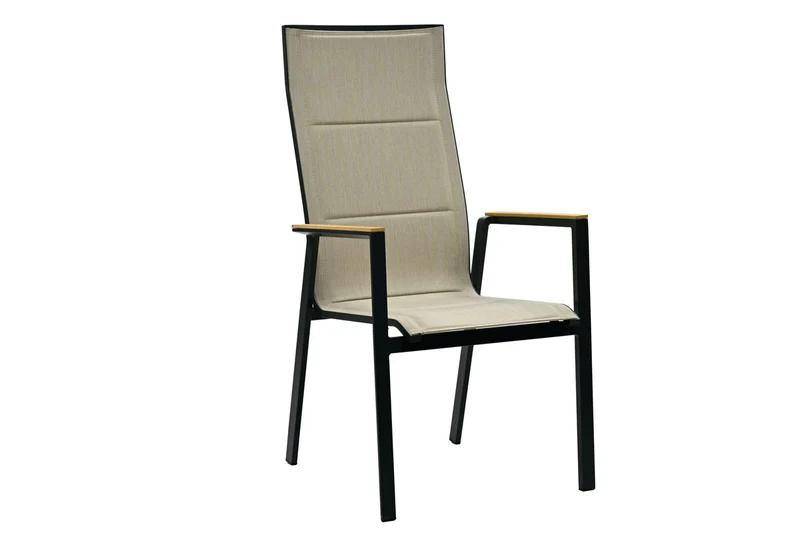 Zeo Living Stapelsessel "Chelsea" HL Alu anthrazit/khaki