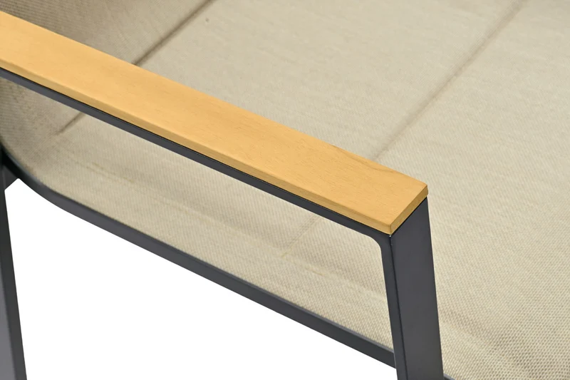 Zeo Living Stapelsessel "Chelsea" HL Alu anthrazit/khaki