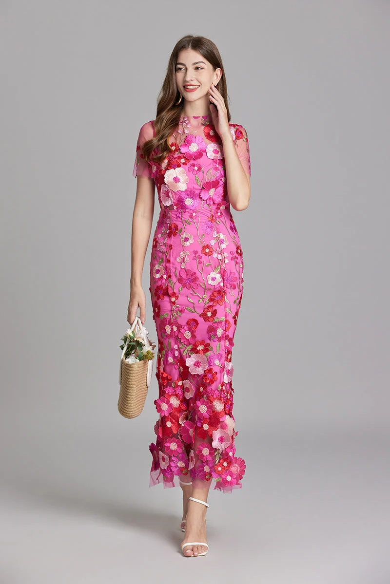 Elegantes Ärmelloses Besticktes Damenkleid | Maxi