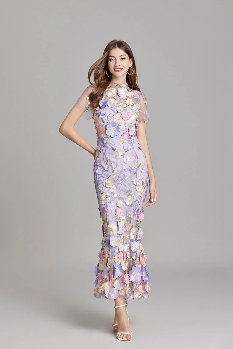 Elegantes Ärmelloses Besticktes Damenkleid | Maxi