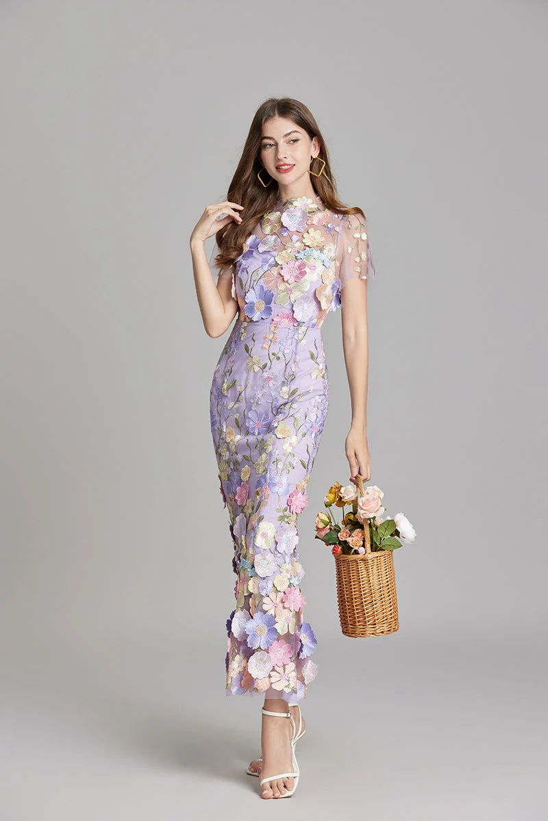 Elegantes Ärmelloses Besticktes Damenkleid | Maxi