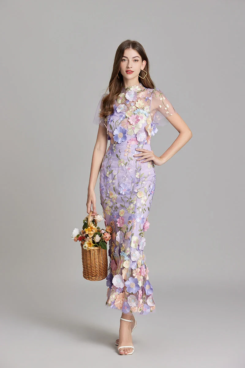 Elegantes Ärmelloses Besticktes Damenkleid | Maxi