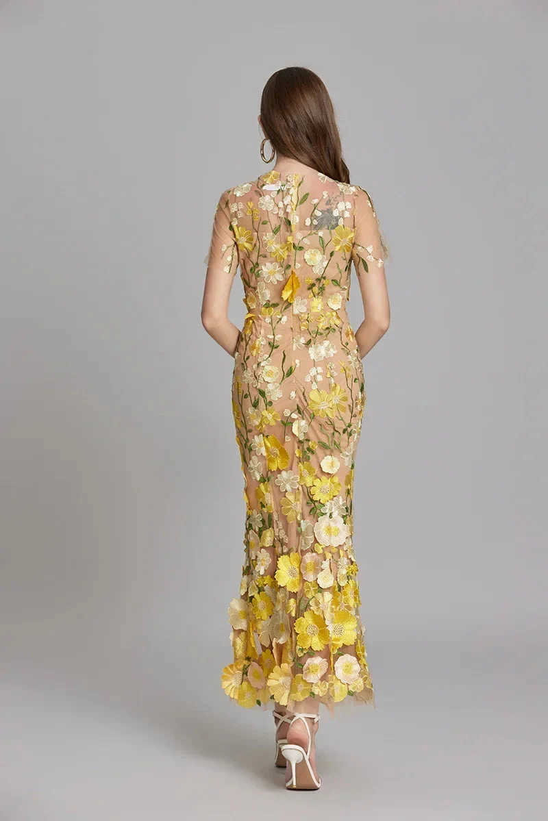 Elegantes Ärmelloses Besticktes Damenkleid | Maxi