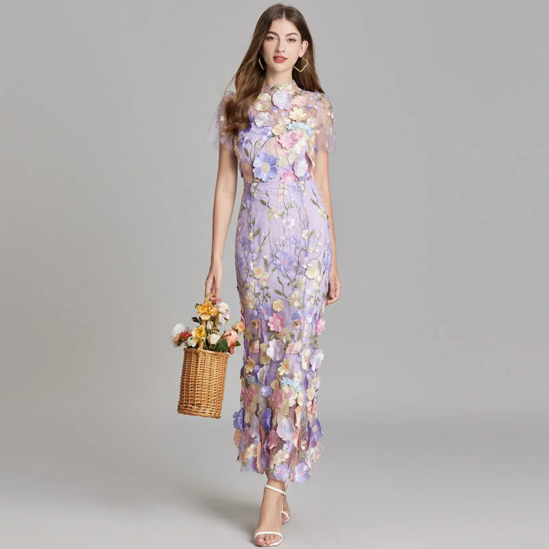 Elegantes Ärmelloses Besticktes Damenkleid | Maxi