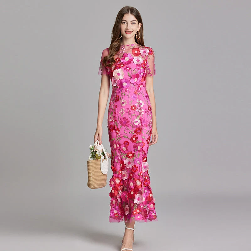 Elegantes Ärmelloses Besticktes Damenkleid | Maxi