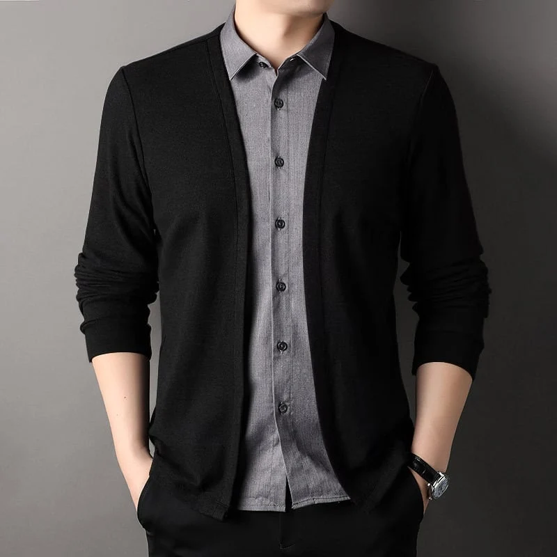 TwinLayer – Smarter Kragen Strick-Cardigan