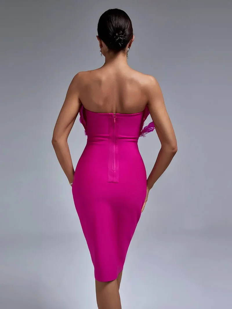 Feather Bandage Jurk Voor Stijlvolle Dames