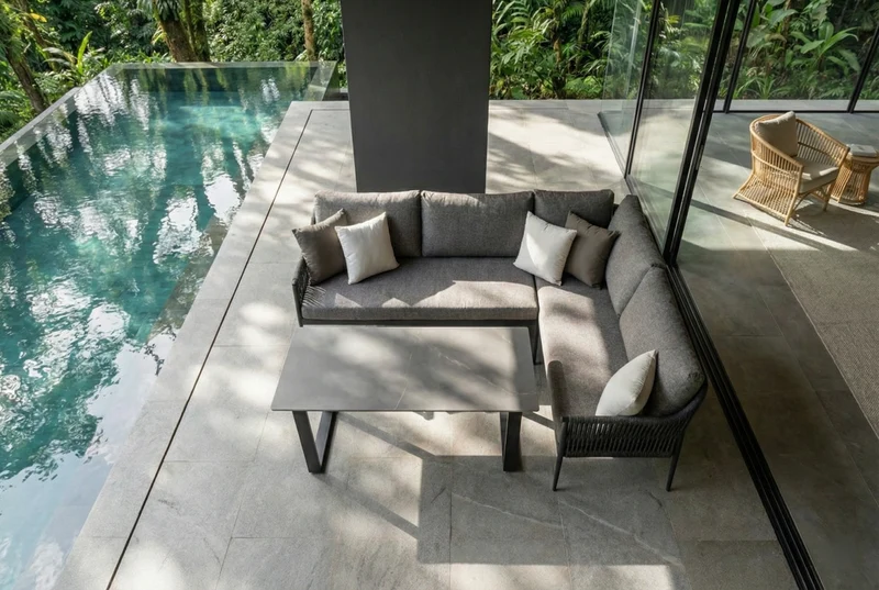 Zeo Living Dininglounge "Tango" anthrazit/anthrazit