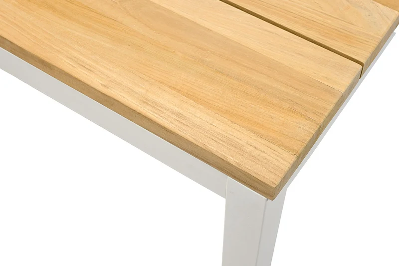 Zeo Living Gartentisch "Liverpool" 160 x 90 Teak/weiß