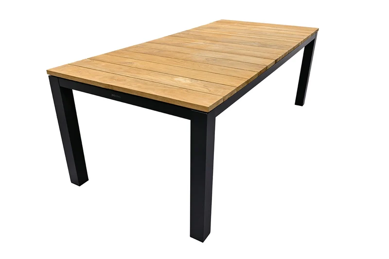 Zeo Living Gartentisch "Vancouver" Teak/Alu 220 x 100cm