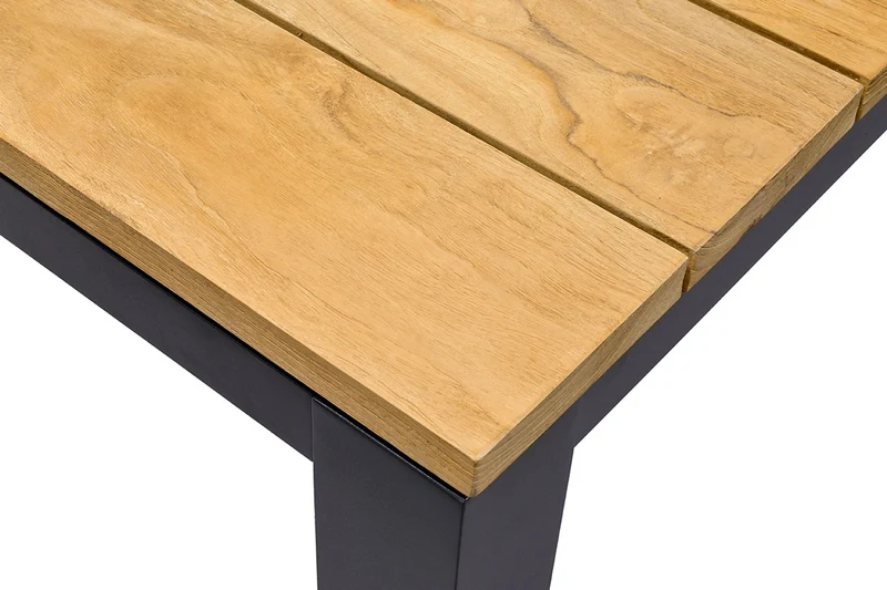 Zeo Living Gartentisch "Vancouver" Teak/Alu 220 x 100cm