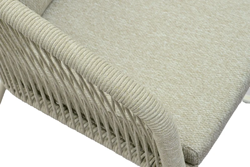 Zeo Living Sessel "Mailand" Edelstahl/Rope natur/beige
