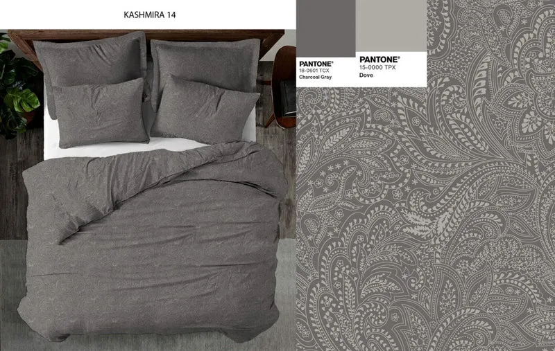 Living Dreams Fein-Satin-Bettwäsche Paisley Graphit