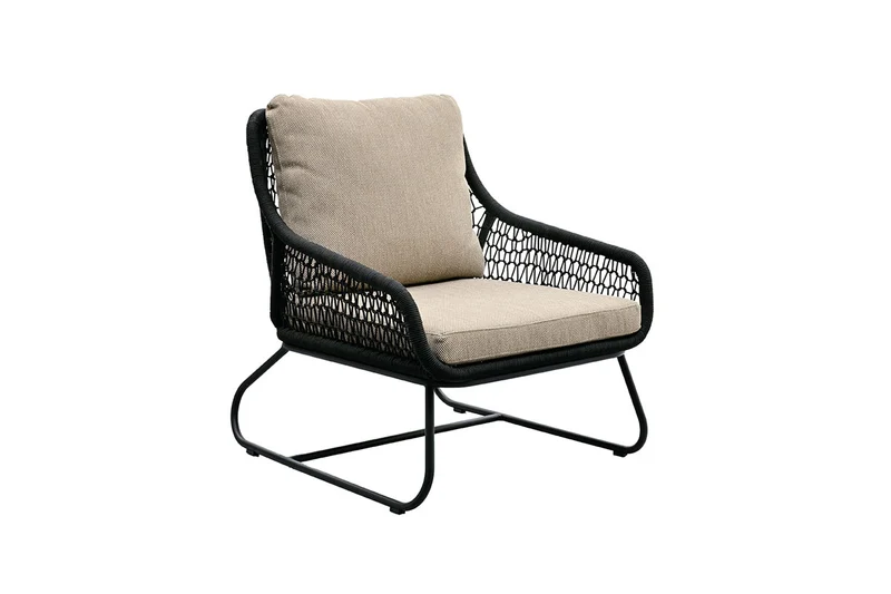 Zeo Living Loungesessel "Portofino" schwarz/taupe