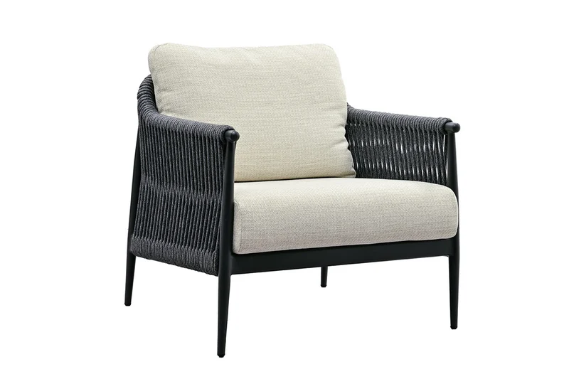 Zeo Living Loungesessel "Tango" anthrazit/natur