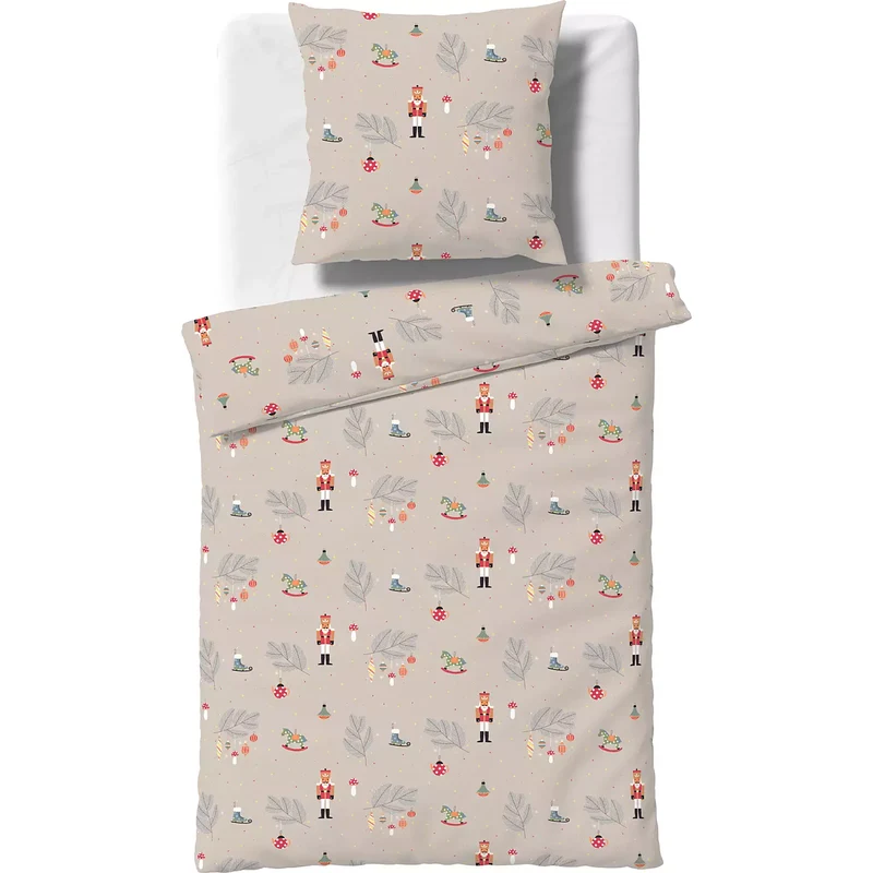 Fleuresse Feinbiber Bettwäsche-Set Aspen Nussknacker Beige