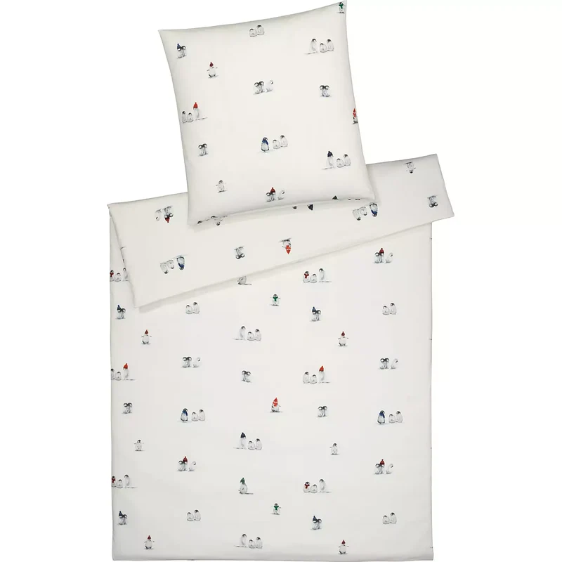 Elegante Softflanell Bettwäsche Pinguin Party